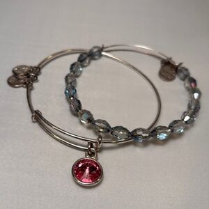 🚨 Clearance 🚨 Alex and Ani - Pink Stone and Blue Grey Crystal Beads Bracelets